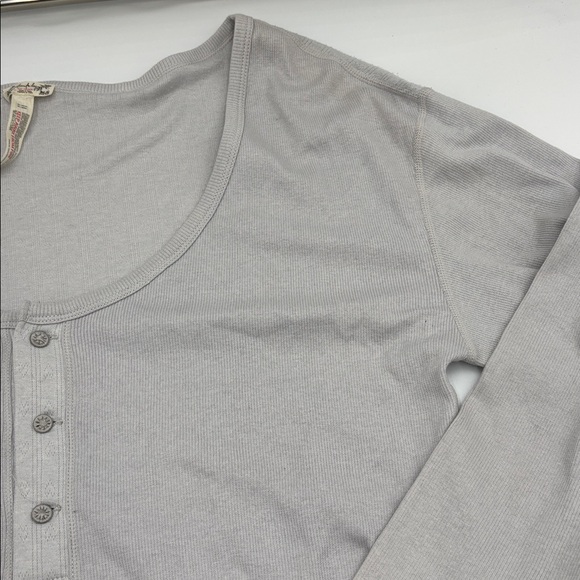 Free People Intimately Henley Long Sleeve PJ Top - Picture 2 of 6